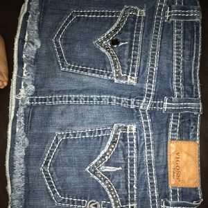 Vigoss rhinestone jean skirt